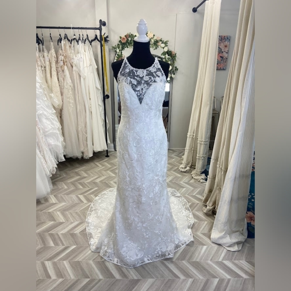 Over The Top Sparkling Sequin Floral Sequin Sheath Lace Up Wedding Dress